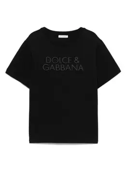 Футболка с тисненым логотипом Dolce & Gabbana Kids, черный