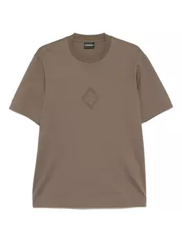 Футболка с тисненым логотипом Emporio Armani, коричневый