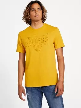 Футболка с тисненым логотипом Flynt Guess Factory, цвет Golden Halo