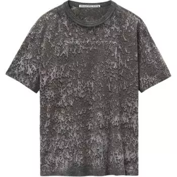 Футболка с тисненым логотипом и эффектом брызг Alexander Wang, серый