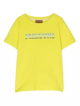 Футболка с тисненым логотипом Missoni Kids, желтый