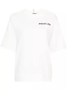 Футболка с тисненым логотипом Moncler Grenoble, белый