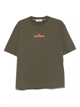 Футболка с тисненым логотипом Stone Island, зеленый
