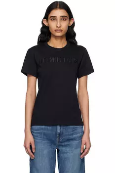 Футболка с тонким логотипом Helmut Lang, черный