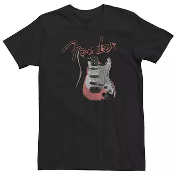 Футболка с трафаретной краской Big & Tall Fender Stratocaster Licensed Character, черный