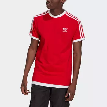 Футболка с тремя полосками, мужская, алая Adidas Originals, цвет Scarlet