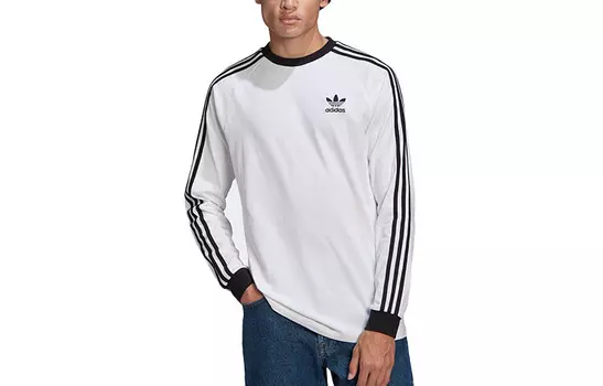 Футболка с тремя полосками мужская белая Adidas Originals, белый