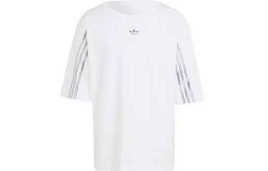 Футболка с тремя полосками мужская белая Adidas Originals, белый