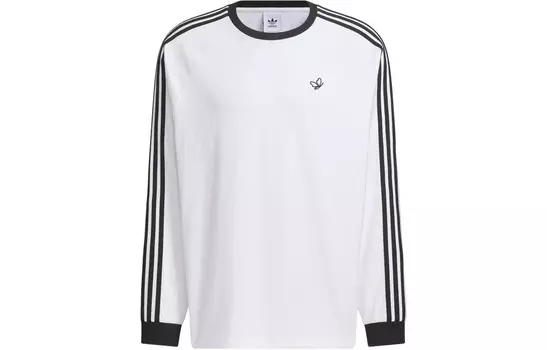 Футболка с тремя полосками мужская белая Adidas Originals, белый