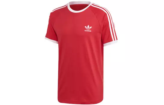 Футболка с тремя полосками, мужская, красная Adidas Originals, красный
