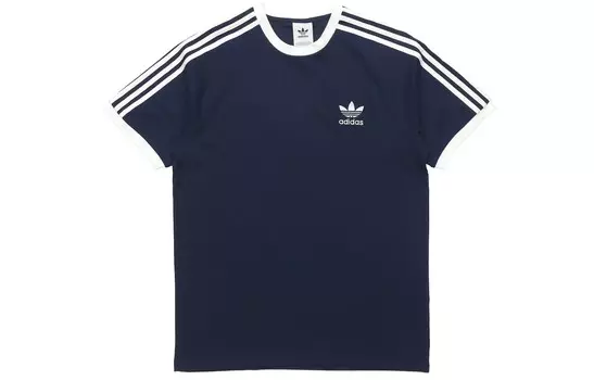 Футболка с тремя полосками, мужская, темно-синяя Adidas Originals, синий