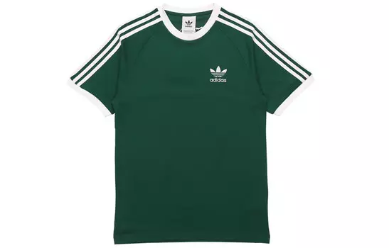 Футболка с тремя полосками, мужская, зеленая Adidas Originals, зеленый