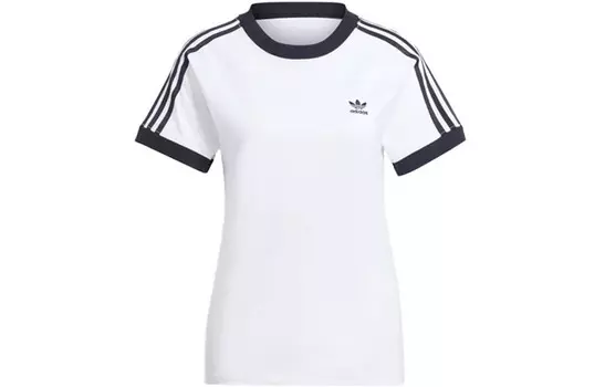 Футболка с тремя полосками, женская, белая Adidas Originals