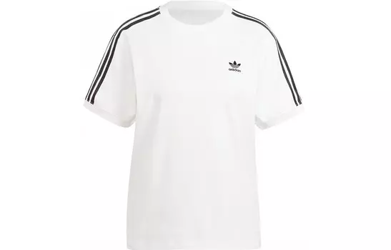 Футболка с тремя полосками, женская, белая Adidas Originals