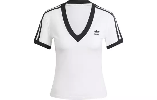 Футболка с тремя полосками, женская, белая Adidas Originals
