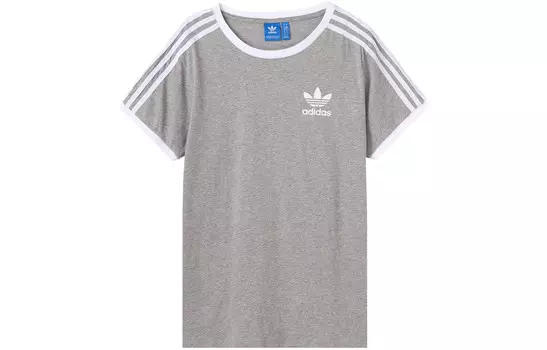 Футболка с тремя полосками, женская, серая Adidas Originals
