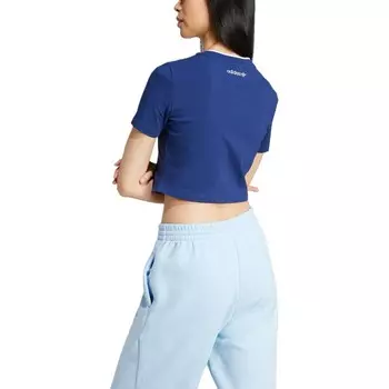 Футболка с тремя полосками женская темно-синяя Adidas Originals