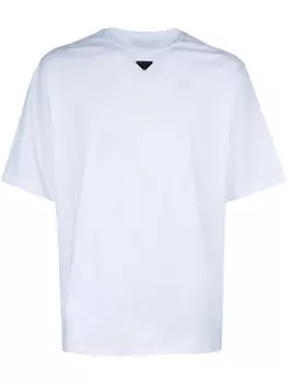 Футболка с треугольным логотипом Prada, белый