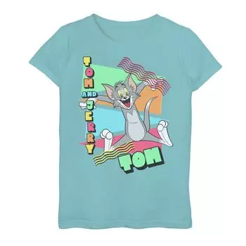Футболка с треугольным рисунком 90-х годов Tom & Jerry для девочек 7–16 лет Licensed Character