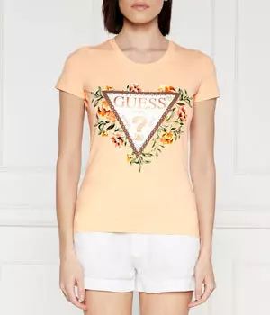 Футболка с треугольными цветами Regular fit Guess Jeans, оранжевый