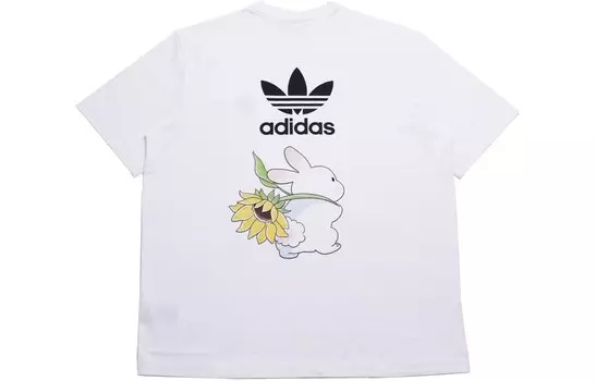 Футболка с трилистником мужская белая Adidas Originals, белый