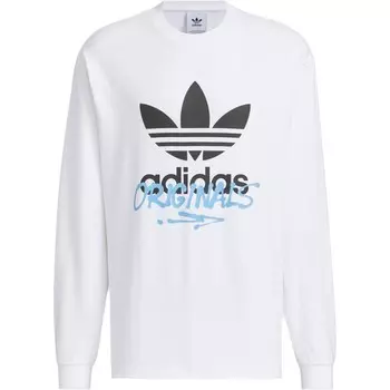 Футболка с трилистником мужская белая Adidas Originals, белый