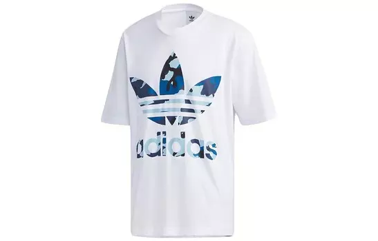 Футболка с трилистником мужская белая Adidas Originals, белый