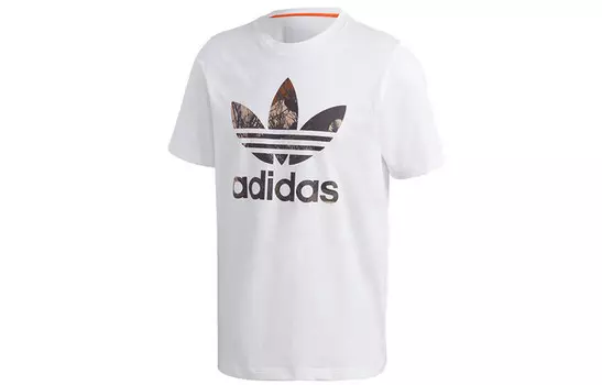 Футболка с трилистником мужская белая Adidas Originals, белый