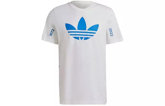 Футболка с трилистником мужская белая Adidas Originals, белый