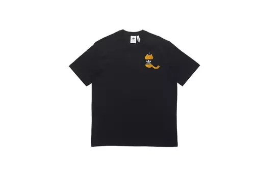 Футболка с трилистником мужская черная/белая Adidas Originals, черный/белый