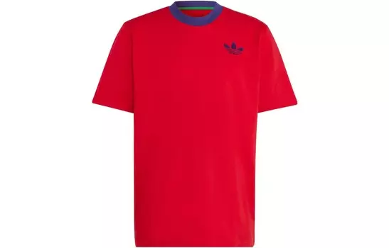 Футболка с трилистником мужская красная Adidas Originals, красный