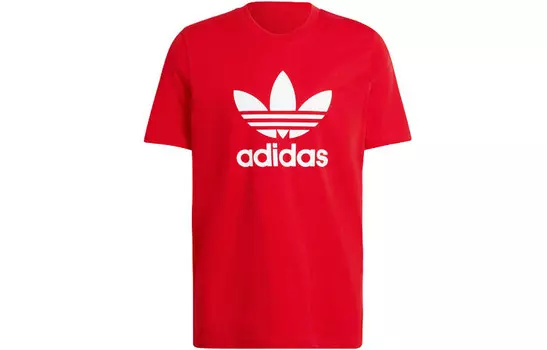 Футболка с трилистником мужская красная Adidas Originals, красный