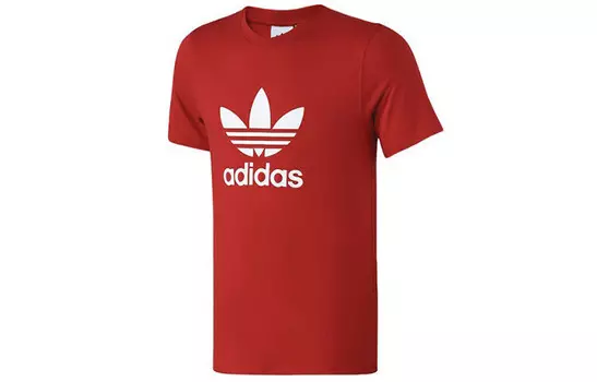 Футболка с трилистником мужская красная Adidas Originals, красный