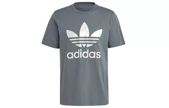 Футболка с трилистником мужская, окисленная синяя Adidas Originals, синий