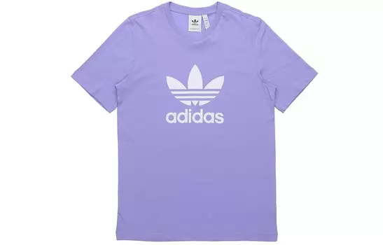 Футболка с трилистником мужская сиреневая Adidas Originals, светло-фиолетовый