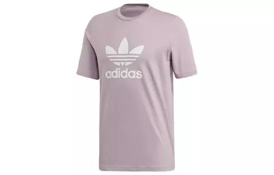 Футболка с трилистником мужская светло-розовая фиолетово-серая Adidas Originals, серый