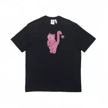 Футболка с трилистником унисекс, черная Adidas Originals, черный