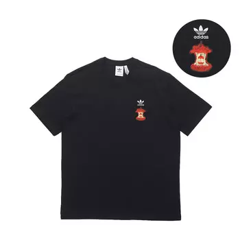 Футболка с трилистником унисекс, черная Adidas Originals, черный