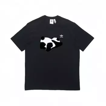 Футболка с трилистником унисекс, черная Adidas Originals, черный