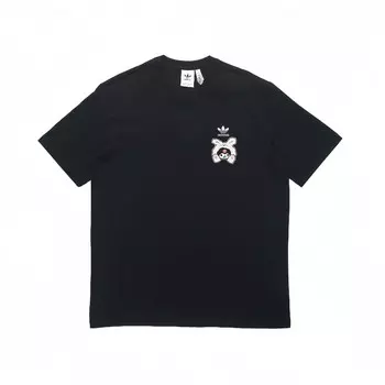 Футболка с трилистником унисекс, черная Adidas Originals, черный