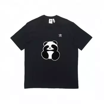 Футболка с трилистником унисекс, черная Adidas Originals, черный