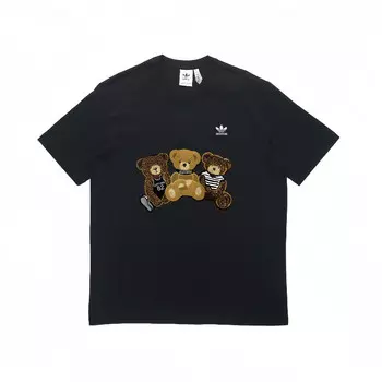 Футболка с трилистником унисекс, черная Adidas Originals, черный