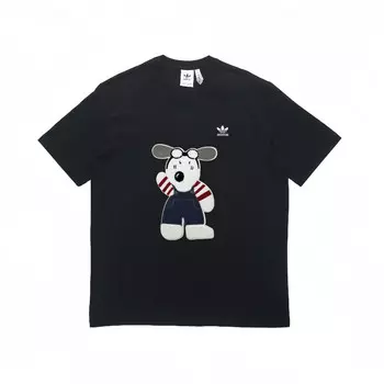 Футболка с трилистником унисекс, черная Adidas Originals, черный