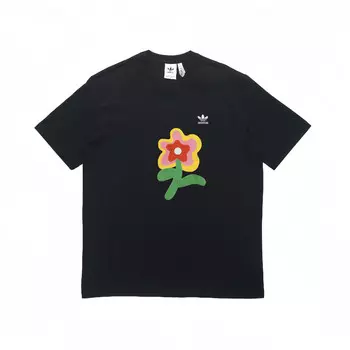Футболка с трилистником унисекс, черная Adidas Originals, черный