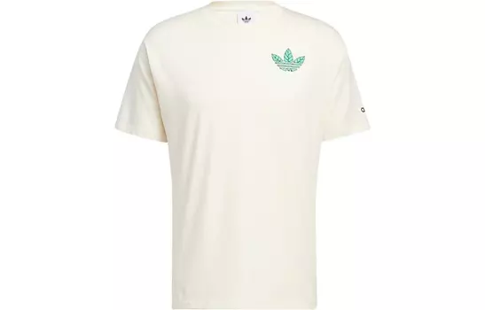 Футболка с трилистником унисекс кремового цвета Adidas Originals, кремовый