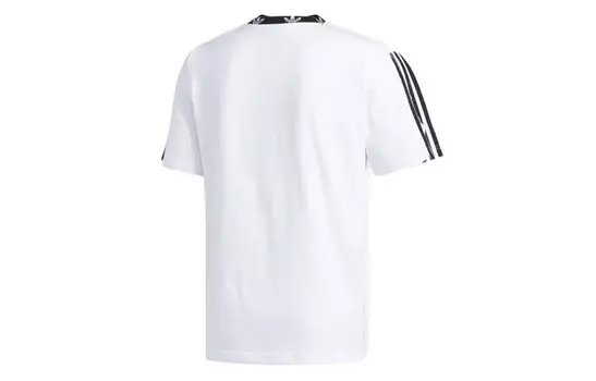Футболка с трилистником в рубчик для мужчин, белая Adidas Originals, белый