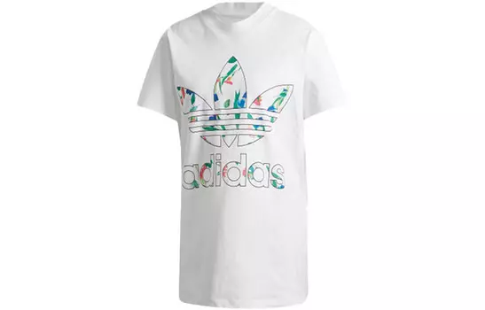 Футболка с трилистником женская белая Adidas Originals