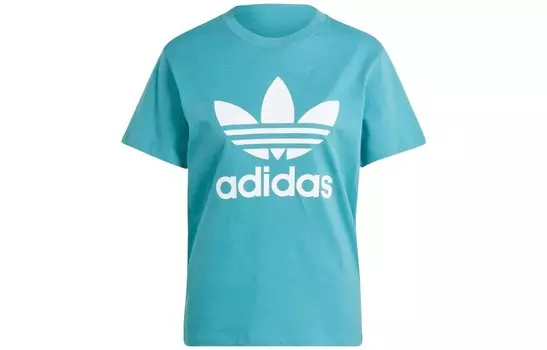 Футболка с трилистником женская бирюзовая Adidas Originals