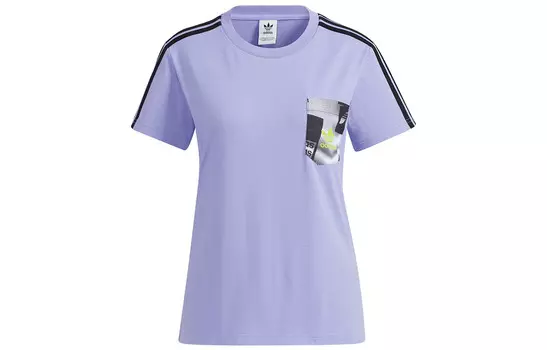 Футболка с трилистником женская фиолетовая Adidas Originals