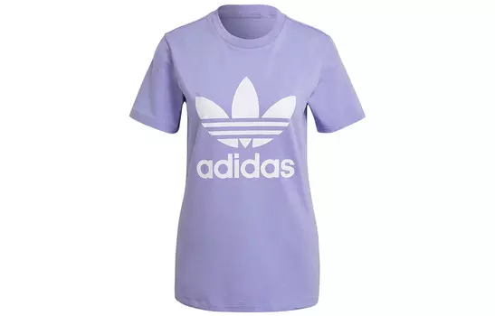 Футболка с трилистником женская фиолетовая Adidas Originals
